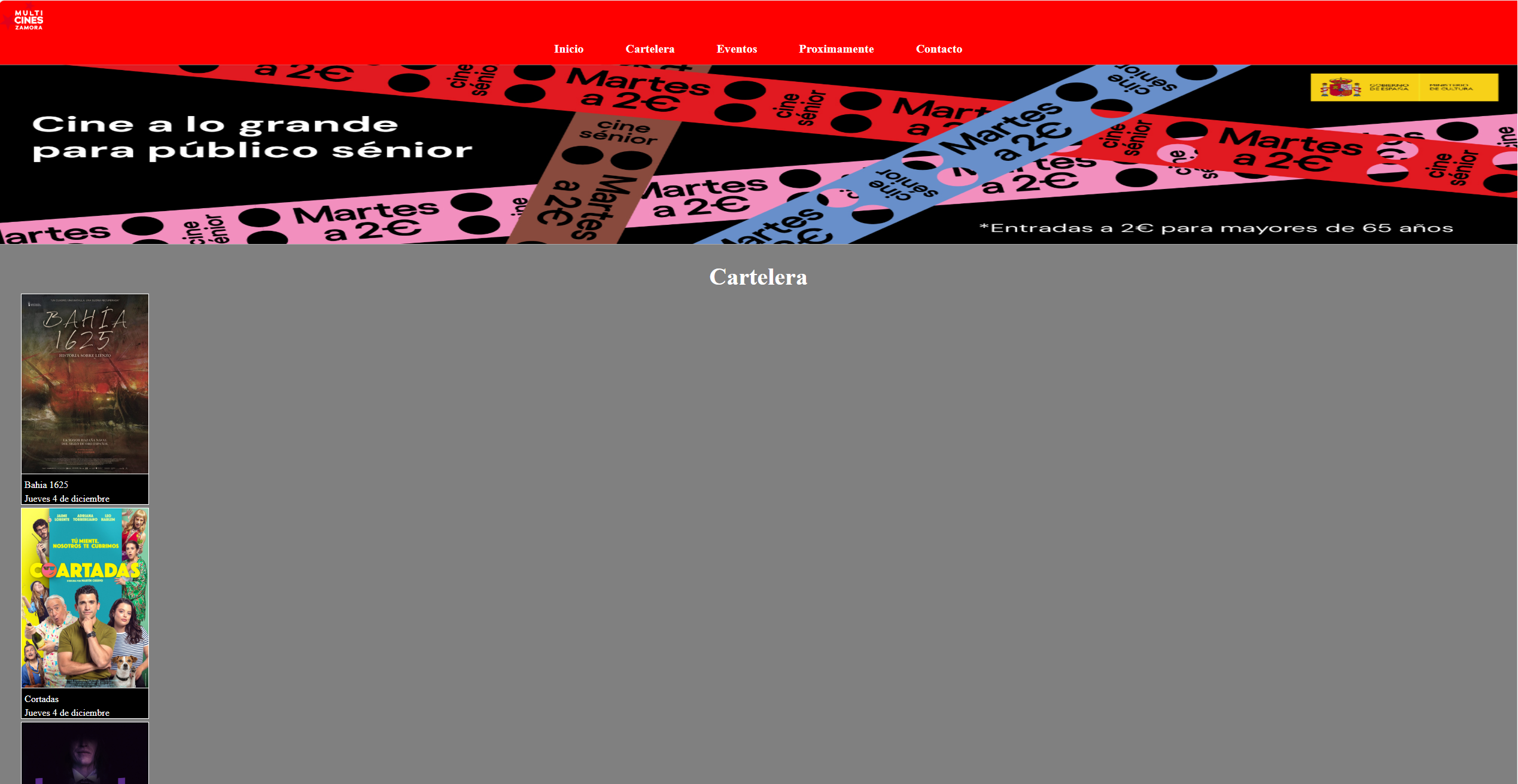 Captura de pantalla del primer examen